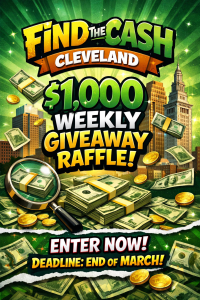 Find the cash Cleveland march weekly $1,000 cash giveaway